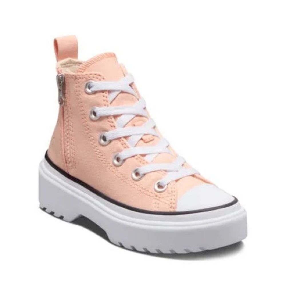 Converse | Women’s Peach All Star Lift Platform Side Zip Hi-Top Sneakers Sz 5.5 - Picture 2 of 16